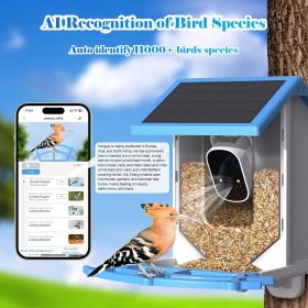 Smart Bird Feeder With Camera,Solar-Powered WiFi 4MP Live Camera,AI Identify Bird Species Auto Capture Garden Bird Watching&Motion Detection,Ideal Gif
