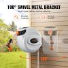 VEVOR Retractable Hose Reel Water Hose Reel 100'x1/2" 180° Swivel Wall-Mounted,Garden Water Hose Reel with 9-Pattern Nozzle,Automatic Rewind, Lock at
