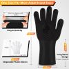 BBQ Gloves, 1472°F Heat Resistant Fireproof Mitts, Silicone Non-Slip Washable Oven Kitchen Gloves for Barbecue, Grilling, Cooking, Baking, Camping, Sm