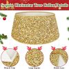 Sparkling Christmas Tree Collar, Glitter Base with Velvet Sequins Skirt for Festive Family Gatherings