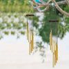 1pc, 21.6 Inches Golden Vintage Wind Chime (12 Aluminum Tubes With Hooks), Creative Gift, Birthday Gift, Mother's Day Gift, Indoor Decor, Outdoor Deco