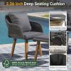 K&K 5 Pieces Patio Furniture Chair Sets, Patio Conversation Set With Wicker Cool Bar Table, Ottomans,Outdoor Furniture Bistro Sets for Porch,Backyard,