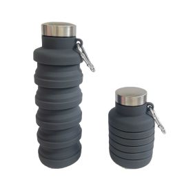 Portable Silicone Folding Cup Outdoor Retractable Cup (Color: grey)