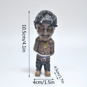 1pc Hip-Hop Singer Statue, Music Artist Sculpture Table Decoration, Gift For Hip-Hop Lovers, Garden Resin Decoration (Option: colorBlack Turban)