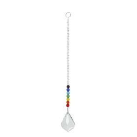 1pc Garden Plant Bird Repelling Tool; Clear Hanging Crystals Rainbow Suncatcher; Prism Pendant Ornament With Colorful Chain For Home And Garden Decora (size: 24cm/9.45in)