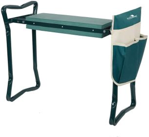 Bosonshop Garden Kneeler & Seat Folding Multi-Functional Steel Garden Stool with Tool Bag EVA Kneeling Pad (Option: Green1)