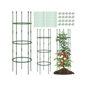 40"/60" Tall Plant Support Stands with Clips and Ties (Option: ColorGreen)