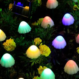 LED Outdoor Solar Garden Lights Waterproof Mushroom String Lawn Lamps Cute Fairy Light Landscape Lamp Path Yard Lawn Patio Decor (Option: Emitting ColorMulti color)