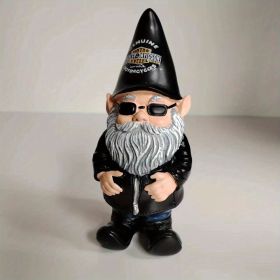 1pc Gnome Statue, Biker Themed Garden Gnome, Fairy Garden Accessories, Decoration For Indoor Desktop Outdoor Lawn Yard Garden (Option: colorHalley Male)