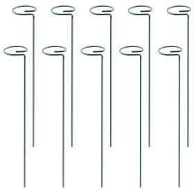 10Pcs Plant Support Stakes Garden Flower Single Stem Support Stake Iron Plant Cage Support Ring (Option: Size16in)