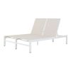 Double Chaise Lounge Outdoor Patio Aluminum Adjustable Back Lounge