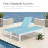 Double Chaise Lounge Outdoor Patio Aluminum Adjustable Back Lounge