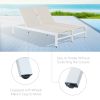 Double Chaise Lounge Outdoor Patio Aluminum Adjustable Back Lounge