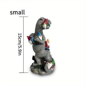 1pc Dinosaur Gnomes Outdoor Garden Decorations, Miniature Dinosaur Gnomes Outdoor Statue For Patio Lawn Yard Decor Housewarming Garden Gift (Option: size5.91inch)