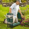 Bosonshop Garden Kneeler & Seat Folding Multi-Functional Steel Garden Stool with Tool Bag EVA Kneeling Pad