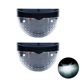 2pcs 6 LEDs Solar Light Courtyard Decoration Outdoor Lighting Garden Street Stair Fence Wall Lights Energy-saving Waterproof Solar Lamp (Option: colorWhite Light 02)