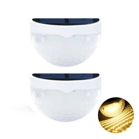 2pcs 6 LEDs Solar Light Courtyard Decoration Outdoor Lighting Garden Street Stair Fence Wall Lights Energy-saving Waterproof Solar Lamp (Option: colorWarm Light 01)