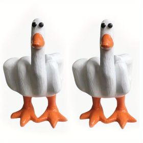 1/2pcs Interesting Funny Duckling Statue Decorations, Cute Duck Resin Garden Statues, Duckling Resin Decorative Sculptures, Home Tabletop, Living Room (Option: Quantity2 Pack)