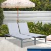 Double Chaise Lounge Outdoor Patio Aluminum Adjustable Back Lounge