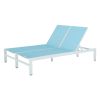 Double Chaise Lounge Outdoor Patio Aluminum Adjustable Back Lounge