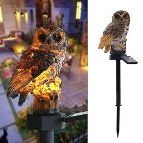Solar Owl Garden Light Owl Solar Lamp Parrot Lawn Light Solar Lights Outdoor Solar Light Animal Pixie Lawn Lamp Waterproof Decor (Option: Emitting ColorBrown)