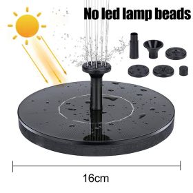 18/16/13cm Solar Water Fountain Colorful Fountain Floating Solar Powered Pool Pond Waterfall Fountain Pump Garden Outdoor Decor (Option: Color16cm no led)