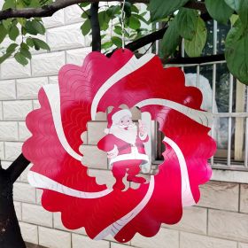 Creative 3D Kinetic Stainless Steel Wind Spinner Outdoor Garden Hanging Decoration Mandala Butterfly Design Wind Chime Spinner (Option: ColorSanta)
