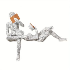1pc Reading Figures Crafts, Resin Reading Women Sculpture Tabletop Desktop Ornaments, Gifts For Home Study Room Garden Decor Room Decor (Option: colorW310-08)