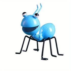 1pc Metal Ant Ornament Colorful Cute Insect For Hanging Wall Art Garden Lawn Home Decor Indoor Outdoor (Option: ColorBlue)