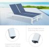 Double Chaise Lounge Outdoor Patio Aluminum Adjustable Back Lounge