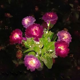 LED Solar Rose Orchid Flower Light Outdoor Garden Waterproof Simulation Lawn Lamp Wedding Party Christmas Decor Landscape Light (Option: Emitting Color7 head snowdrop1)