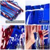 LOLStar 4th of July Decorations; Red White and Blue 3 Pack Tinsel Foil Fringe Curtains; Photo Booth Prop Streamer Backdrop for America Patriotic Party