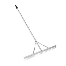 Landscape Rake with Long Handle for Loosening Soil Lawn Care Weeding Lake (Option: ColorSilver)