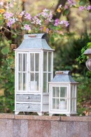 Wooden Candle Lantern Decorative, Hurricane Lantern Holder Decor for Indoor Outdoor, Home Garden Wedding (Option: Coloras Pic)