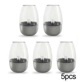 Solar Light Outdoor LED Stainless Steel Candlelight Candle Lamp Garden Night Light Waterproof Lawn Courtyard Balcony Home Decor (Option: Emitting Color5pcs)