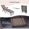 2 Pieces Foldable Chaise Lounge Chair with 2-Position Footrest