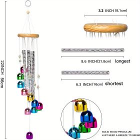1pc Colorful Wind Chimes For Outside With 4 Aluminum Tubes Comes With 11 Bells For Home Garden Yard Patio Decor (Option: ItemsWind Chime)