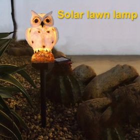 1pc Solar Resin Owl LED Light Stake; Outdoor Waterproof Path Light Owl Sculpture; Landscape Light For Courtyard Garden Lawn Pathway Decoration (Option: ItemsOwl Lamp)