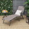 2 Pieces Foldable Chaise Lounge Chair with 2-Position Footrest
