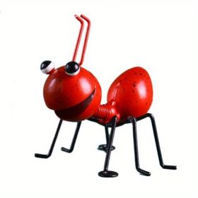 1pc, Metal Ant Ornament, Colorful Cute Insect, Garden Decor, Garden Lawn Decor, Wall Decor, Indoor Decor, Outdoor Decor (Option: ColorRed)