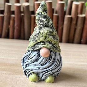 1pc Garden Gnome Resin Statue; Faceless Doll Figures Miniature Home Decoration For Lawn Ornaments Indoor Or Outdoor Patio Deck Yard Garden Lawn Porch (Option: ColorGreen)