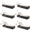 Outdoor PE Wicker Chaise Lounge - 2 Piece patio lounge chair; chase longue; lazy boy recliner;outdoor lounge chairs set of 2;beach chairs; recliner ch