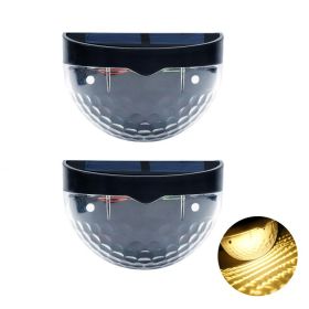 2pcs 6 LEDs Solar Light Courtyard Decoration Outdoor Lighting Garden Street Stair Fence Wall Lights Energy-saving Waterproof Solar Lamp (Option: colorWarm Light 02)