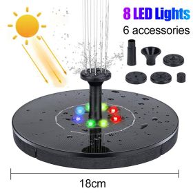 18/16/13cm Solar Water Fountain Colorful Fountain Floating Solar Powered Pool Pond Waterfall Fountain Pump Garden Outdoor Decor (Option: Color18 colorful led)