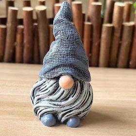 1pc Garden Gnome Resin Statue; Faceless Doll Figures Miniature Home Decoration For Lawn Ornaments Indoor Or Outdoor Patio Deck Yard Garden Lawn Porch (Option: ColorBlue)