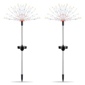 2Pcs Solar Powered Starburst Lights 240 LEDs Firework Lamp Garden Path Decor Lights (Option: Light ColorColor)