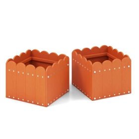 Planter Box with Drainage Gaps for for Front Porch Garden Balcony (Option: ColorOrange)