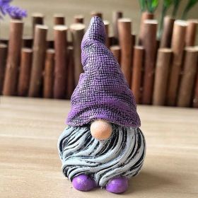 1pc Garden Gnome Resin Statue; Faceless Doll Figures Miniature Home Decoration For Lawn Ornaments Indoor Or Outdoor Patio Deck Yard Garden Lawn Porch (Option: ColorPurple)