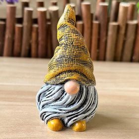 1pc Garden Gnome Resin Statue; Faceless Doll Figures Miniature Home Decoration For Lawn Ornaments Indoor Or Outdoor Patio Deck Yard Garden Lawn Porch (Option: ColorOrange)